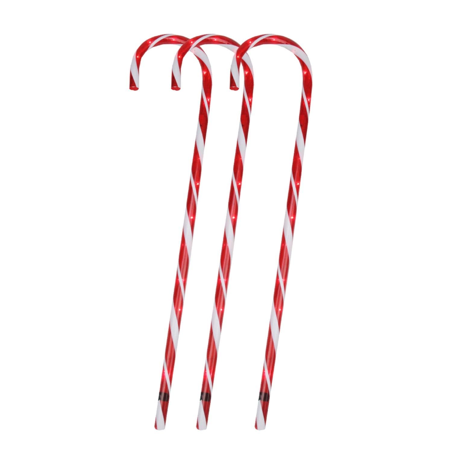 12/" Christmas 10 Piece Lighted Candy Cane Lawn Stakes Pathway Markers